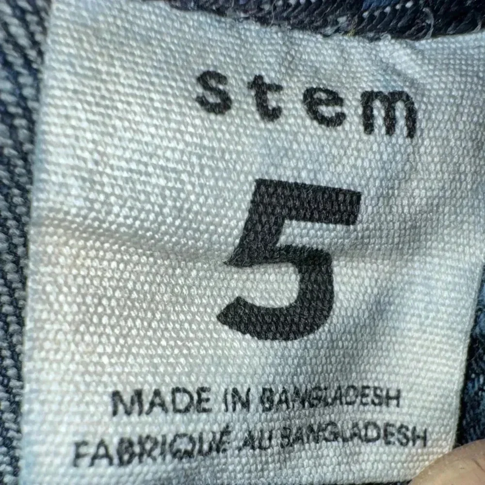 Stem Raw Hem Shoulder Sleeve Denim Dress Size 5
